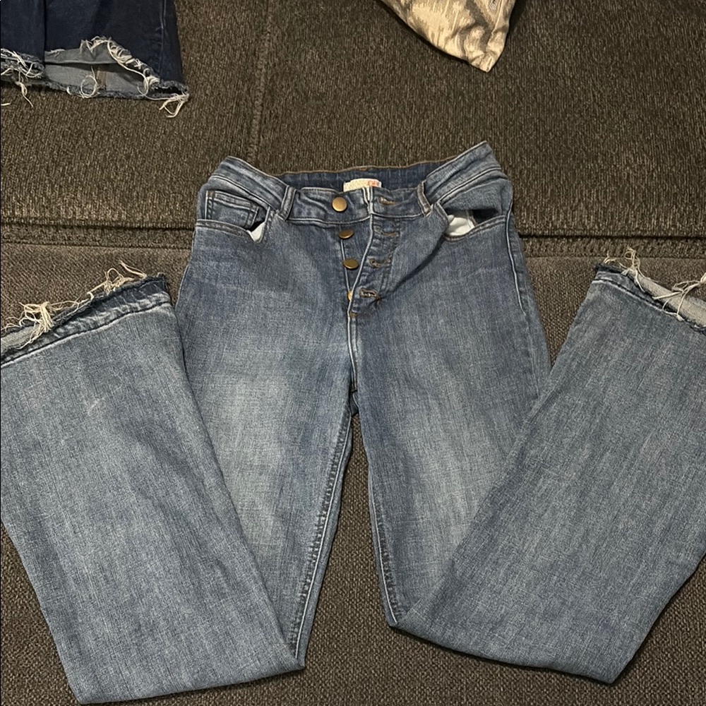 Blue Flare Wide Leg Jeans